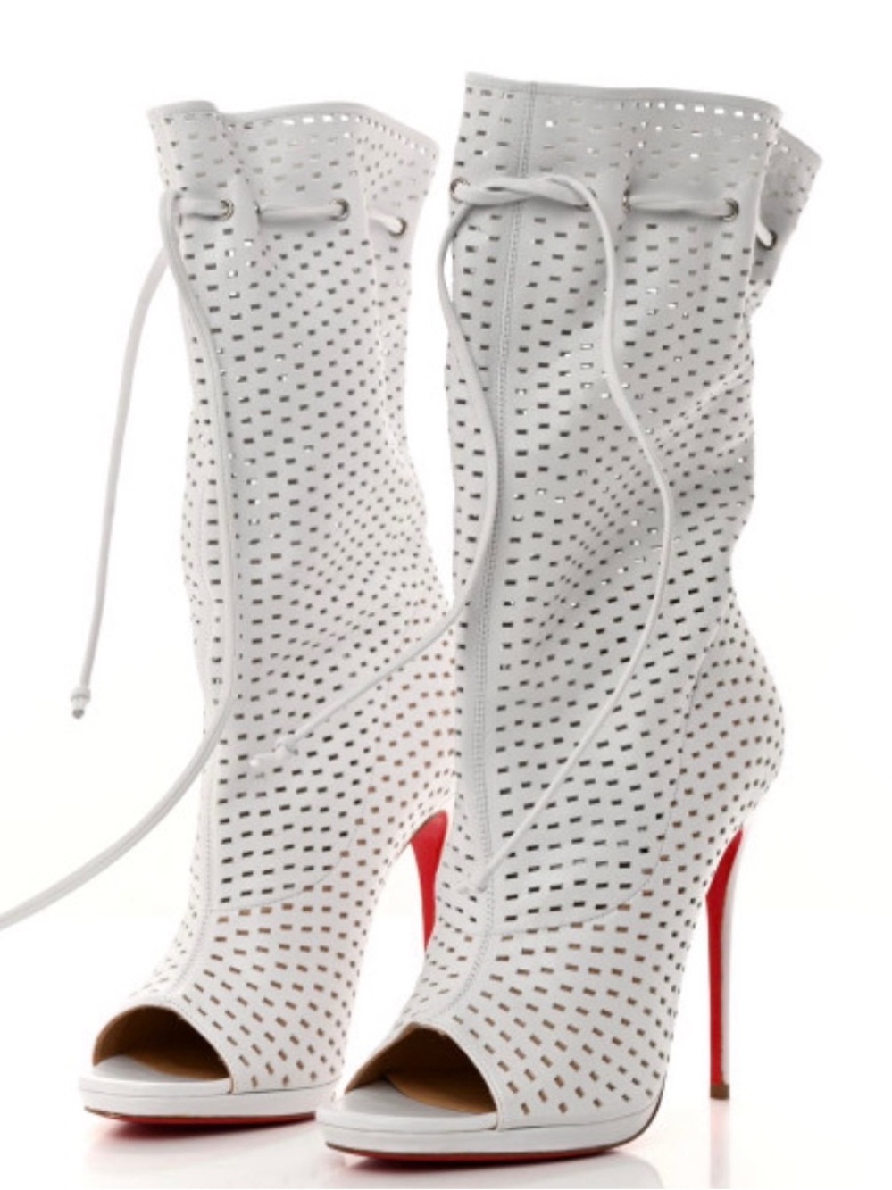 CHRISTIAN
LOUBOUTIN Perforated Nappa Suede Jennifer sz 38